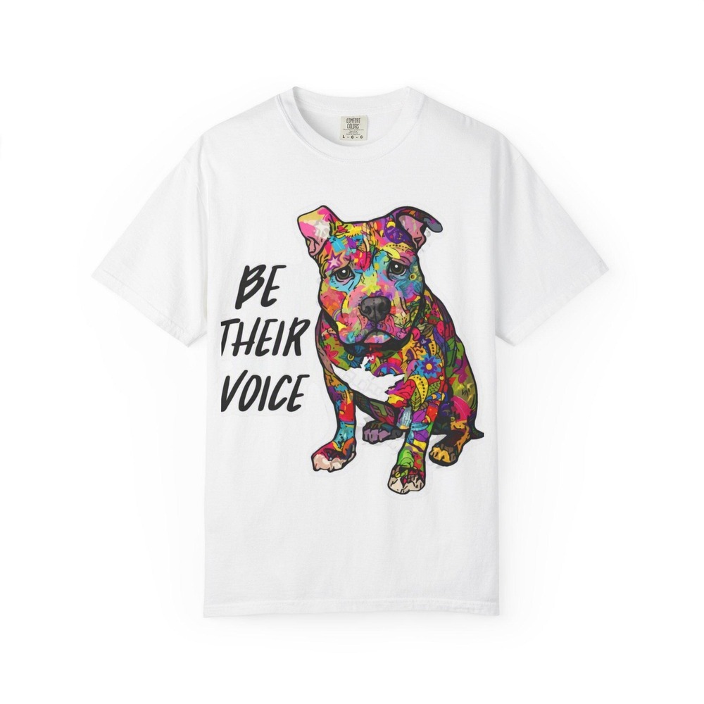 Rescue Pitbull Be Their Voice T-shirt Rescue Love Repeat | Front and Back Print